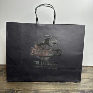 Jurassic World The Exhibition Black Paper Shopping Bag Universal Studios 10x13
